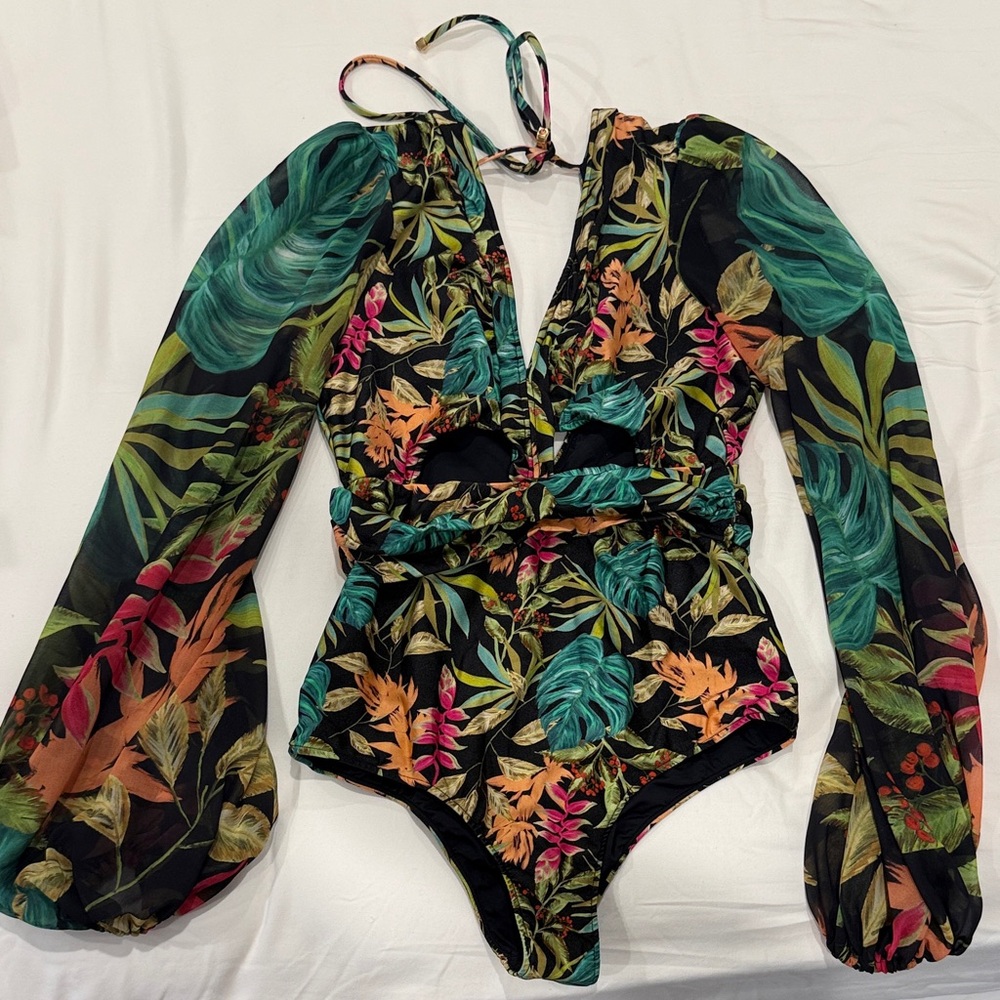 PatBO Multicolor Tropical Print Bodysuit